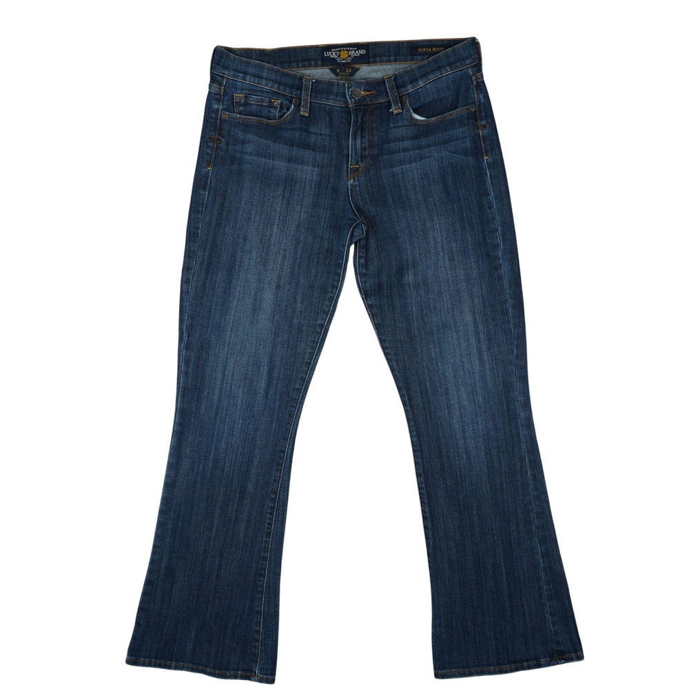 Lucky Brand Sofia Boot Jeans Women 8/29R Dark Wash Blue Stretch Denim Western